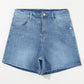 DIAMOND HIGH WAIST DENIM SHORTS