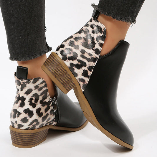 Leopard Print Ankle Boots