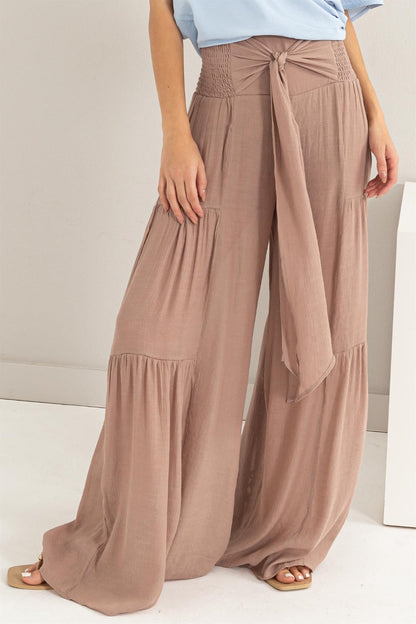 TESA WIDE LEG TIE FRONT PANTS