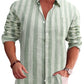 Classic Casual Printed Button Down Cotton Linen Shirt (Us Only)