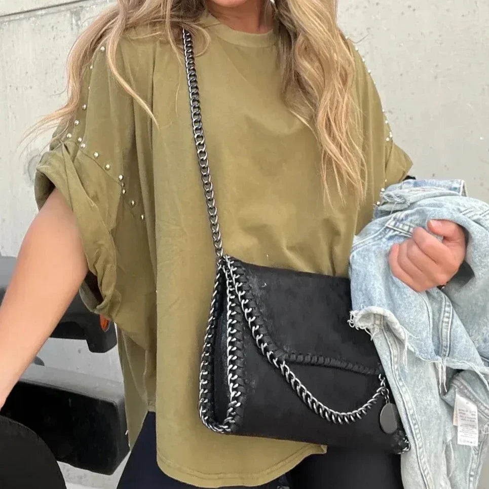 Hannah - Studded Oversized Tee