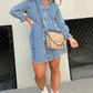 Downtown - Denim dress with long sleeves