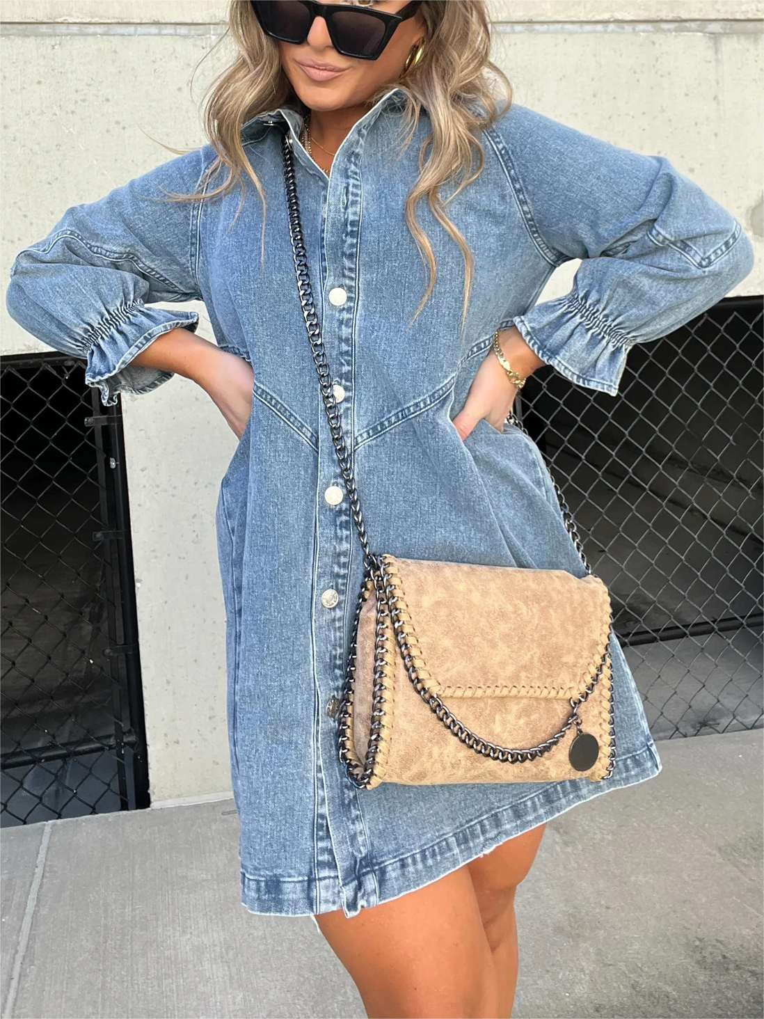 Denim Dream Puff Sleeve Dress