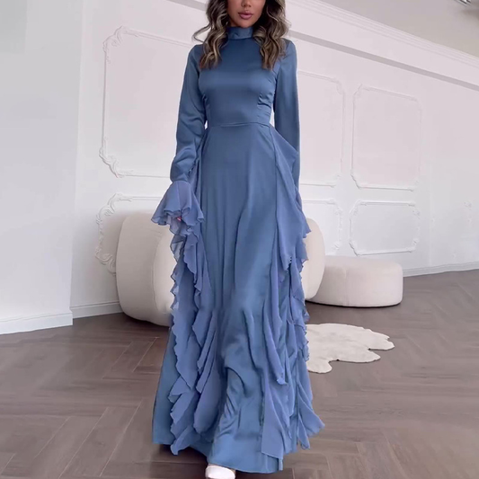 AUDREY - Ruffle Long Sleeve Maxi Dress