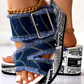 Daniela Denim Wedge Sandals