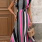 Striped Flying Sleeves Print Dress