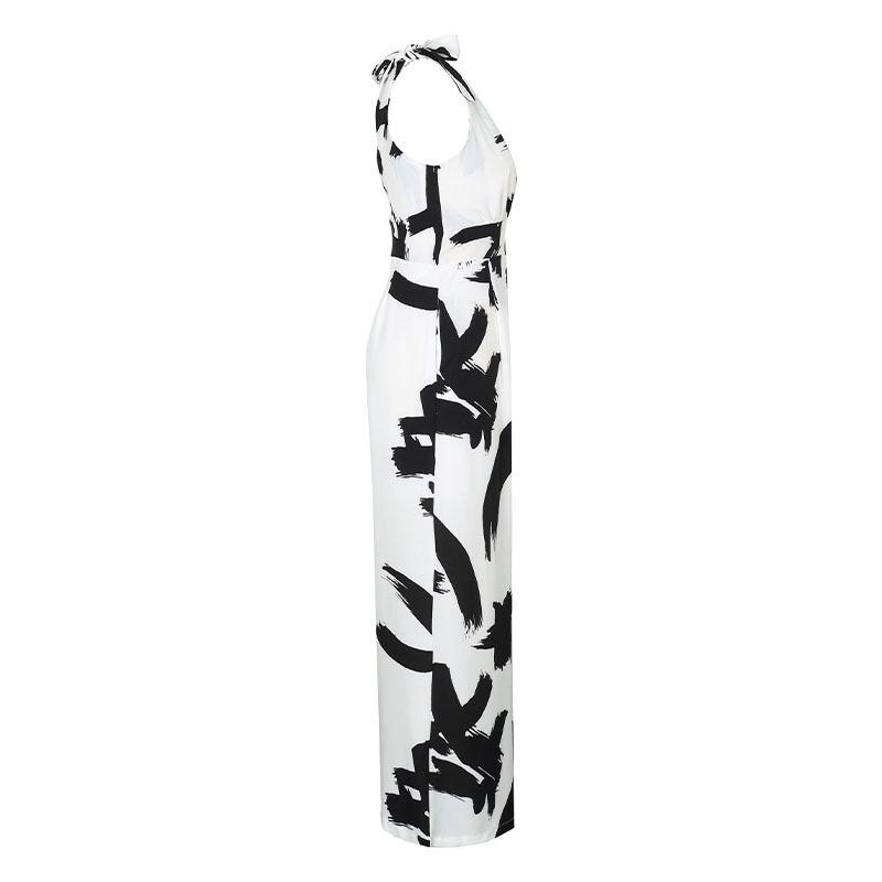 Sleeveless Brush Print Jumpsuit 18859005YM