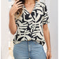 Pullover V-neck Printed Short-sleeved Shirt 85278891