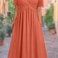 Women's Half Sleeve V-neck Solid Color Pockets Midi Dress