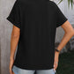 V-neck Button-down Solid Color Short-sleeved T-shirt 01225824