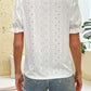 Women's V-neck Lace White Hollow Pullover Shirt 48246765YM