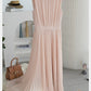 Gentle Pink Pleated Skirt High Waist Vest Dress