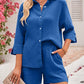 Women's Three-quarter Sleeve Short Cotton Two-piece Suit