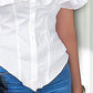 Elegant Off-The-Shoulder Ruffle Short-Sleeve Button-Down Shirt