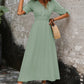 Elegant V-neck Solid Color Commuting Waist Long Dress 57985733