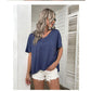 Women's Solid Color Loose Short Sleeve Casual T-Shirt 45982525YM