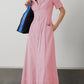 Cotton Cardigan Waist Pocket Maxi Dress