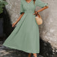 Elegant V-neck Solid Color Commuting Waist Long Dress 57985733