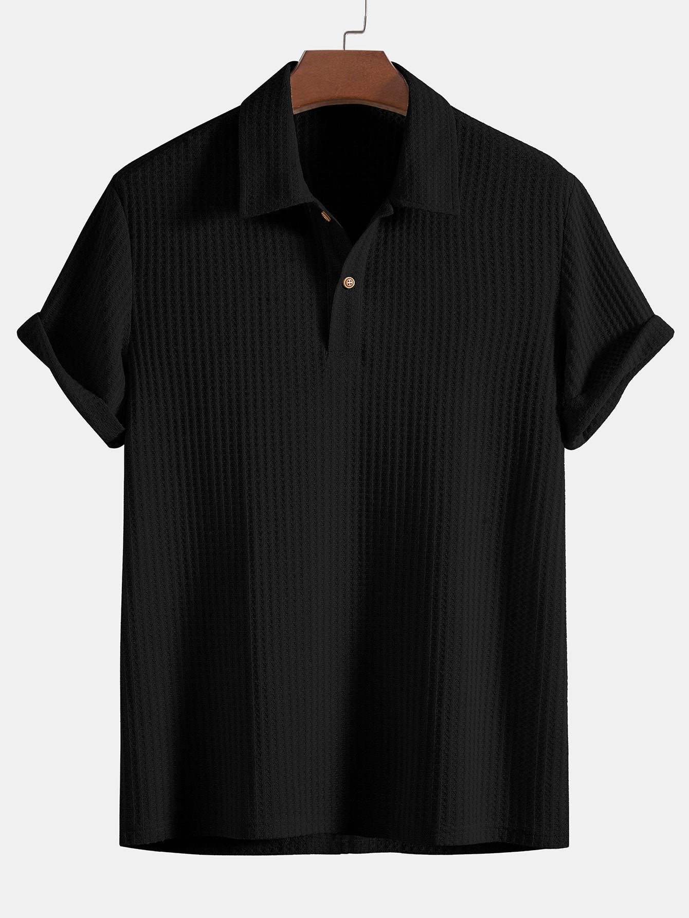 Sam | Knitted Waffle Polo Shirt