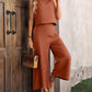 Sleeveless Vest and Wide-leg Pants Casual Two-piece Suit