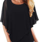 Lightweight Double Chiffon Printed Cape Shirt