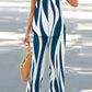 V-neck Casual Solid Color Printed Vest Wide-leg Pants Suit