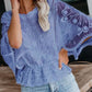 Lace Embroideried Chiffon Batwing Sleeves Blouse