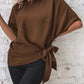 Batwing Sleeves Knotted Hem Plus Blouse