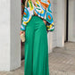 Loose Casual Printed Shirt and Wide-leg Pants Two-piece Set 51096975