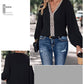 Women's V-neck Loose Patchwork Shirt 73039607YM