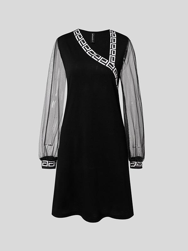 Asymmetrical Collar Casual Loose Plain Dress