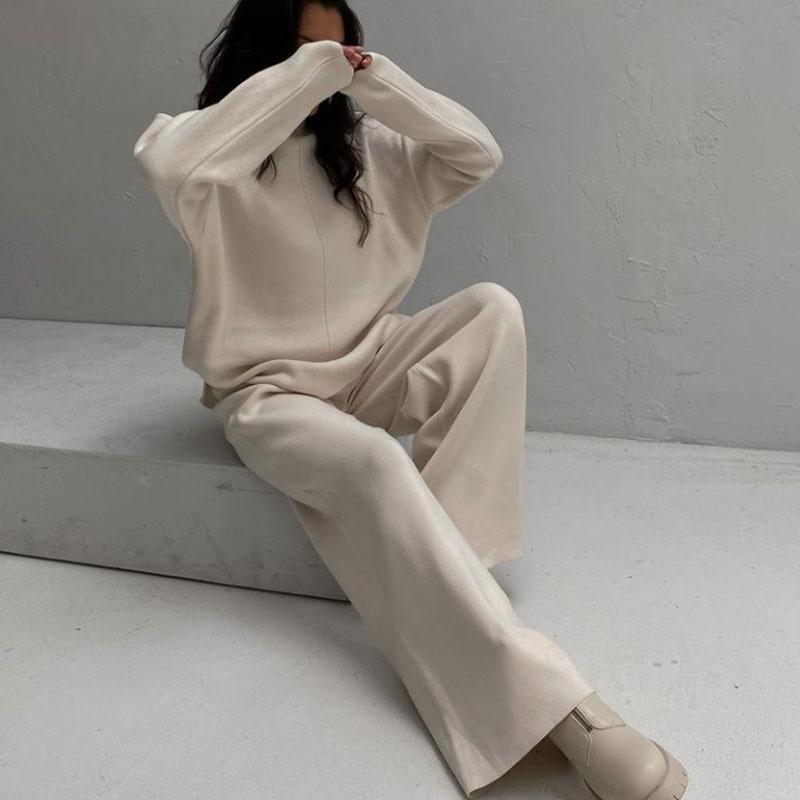 Loose Casual Sweater & Soft Pant 2 Piece Lounge Set