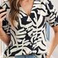 Pullover V-neck Printed Short-sleeved Shirt 85278891