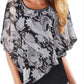 Lightweight Double Chiffon Printed Cape Shirt