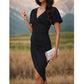 Commuting V-neck Temperament Slim Dress 46657755YM