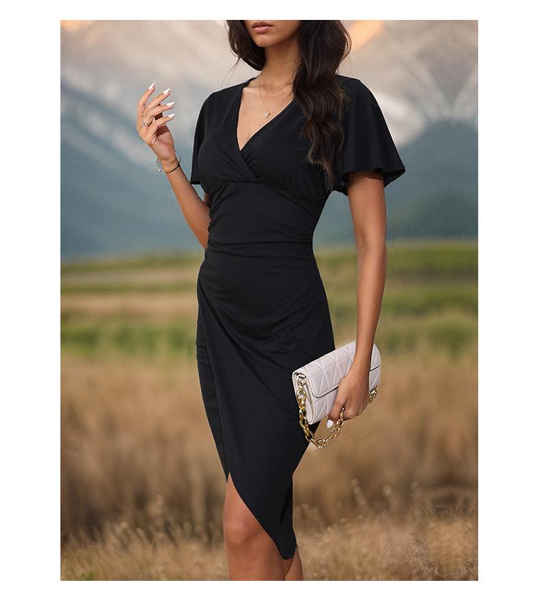 Commuting V-neck Temperament Slim Dress 46657755YM