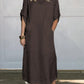 Women's Comfortable Solid Color Linen Pocket Dress