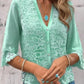 Lace Trim V-neck Cardigan Blouse