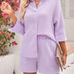 Women's Three-quarter Sleeve Short Cotton Two-piece Suit