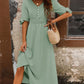 Elegant V-neck Solid Color Commuting Waist Long Dress 57985733