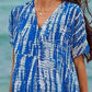 V-neck Tie-dye Print Midi Dress