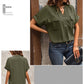 Solid Color V-neck Pocket Short-sleeved Shirt 22982116