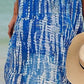 V-neck Tie-dye Print Midi Dress