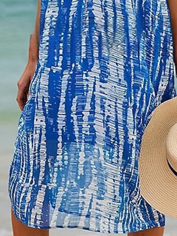 V-neck Tie-dye Print Midi Dress