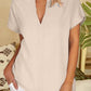 Basic V-neck Solid Color Short Sleeves T-shirt