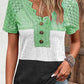 Lace Panel V-neck Short-sleeved T-shirt