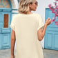 V-neck Lace Satin Short-sleeved Shirt 32097841