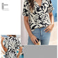 Pullover V-neck Printed Short-sleeved Shirt 85278891