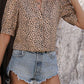 Women's V-neck Commuting Simple Leopard Print Shirt 21755578YM