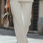 Striped Sleeveless Vest Commuter Cropped Pants Suit